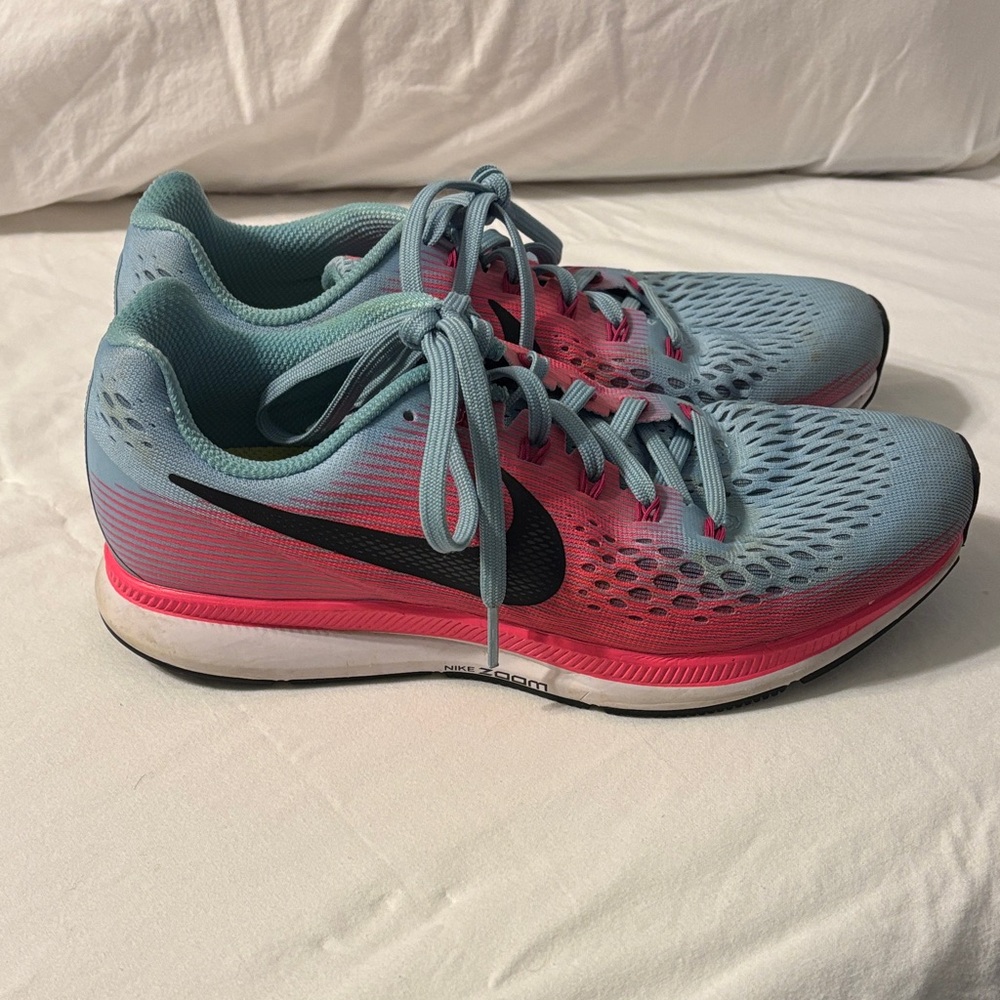 Nike Women’s Athletic Shoes - Light Blue & Pink with Black Swoosh